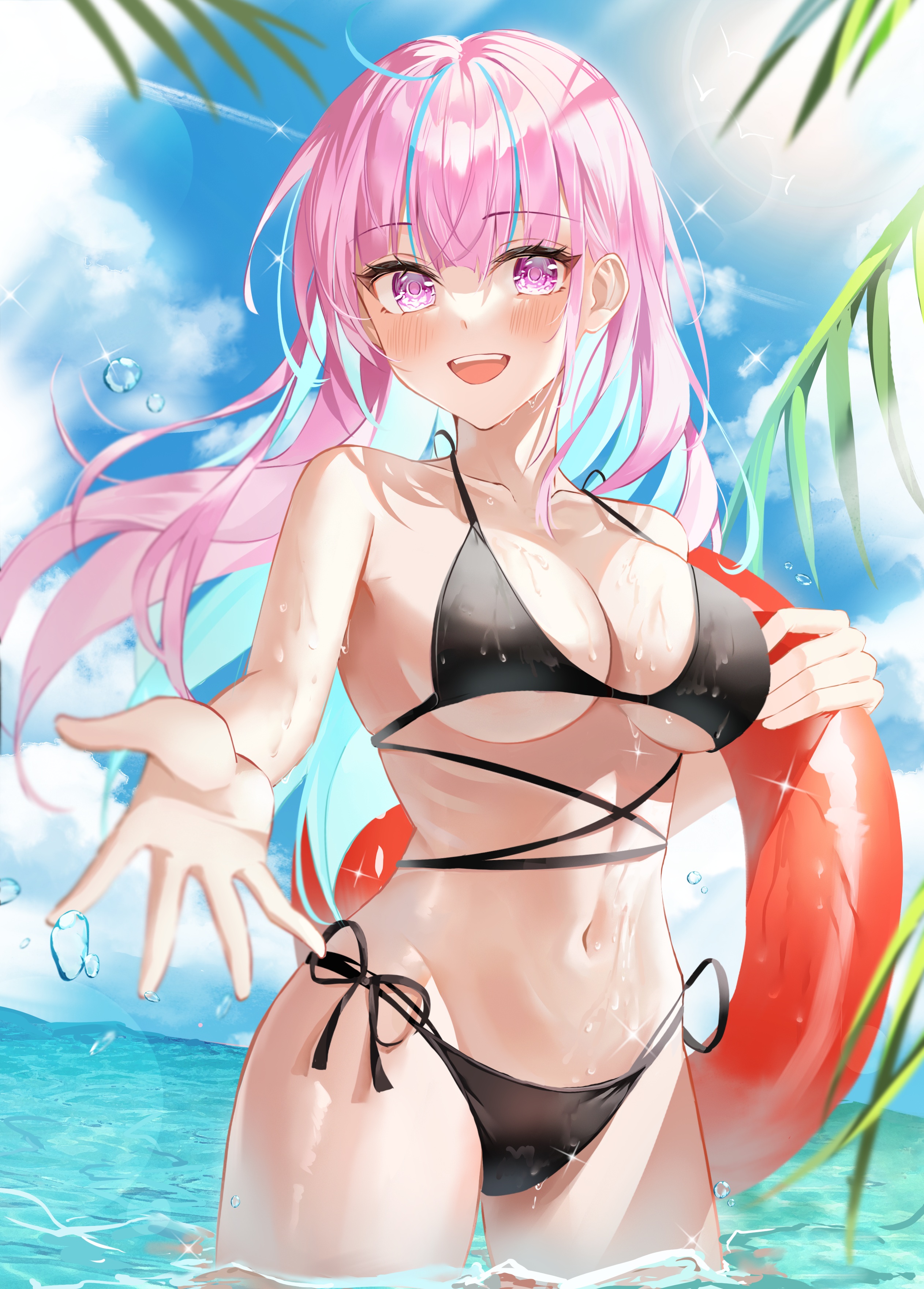 Hao Hololive Minato Aqua Bikini Swimsuits Wet Yande Re